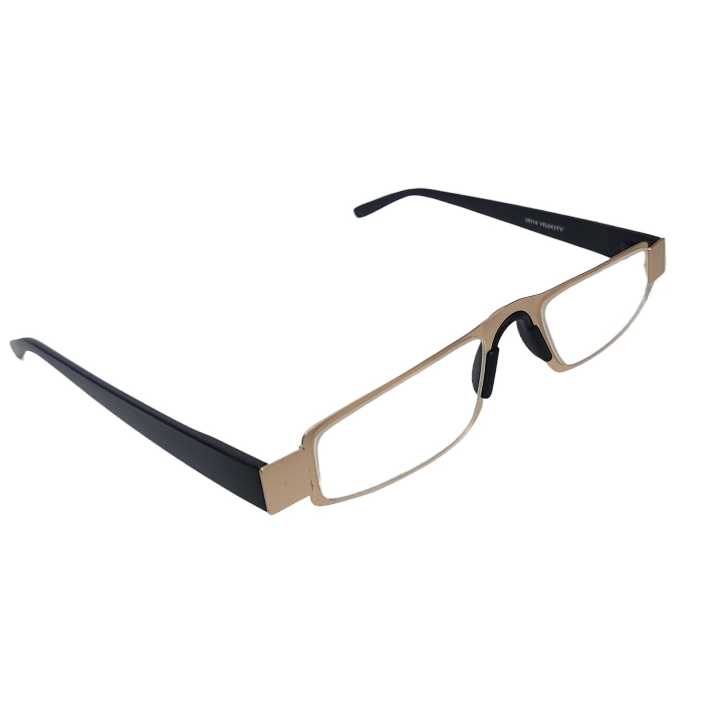 Golden Flat Slim Fix Nose Pad Unisex Rectangle Full Rim Power Reading Glasses For Men & Women | Near reading glasses - SoftTouchLenses