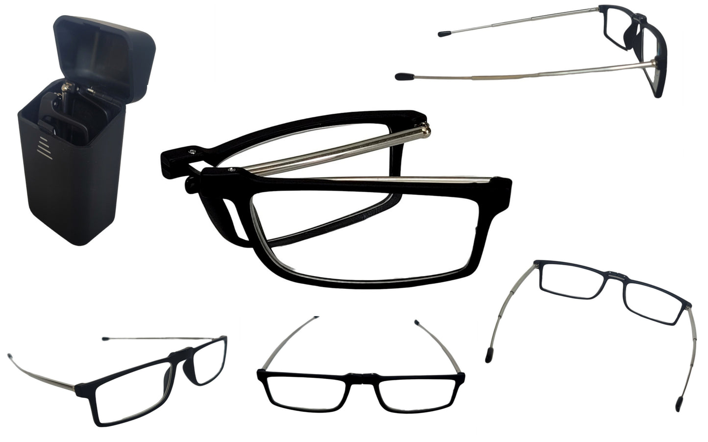 Affaires Foldable Reading Glasses for Men & Women | Light Weight-Folding reading glasses | Compact Portable Rectangle Eyewear Case