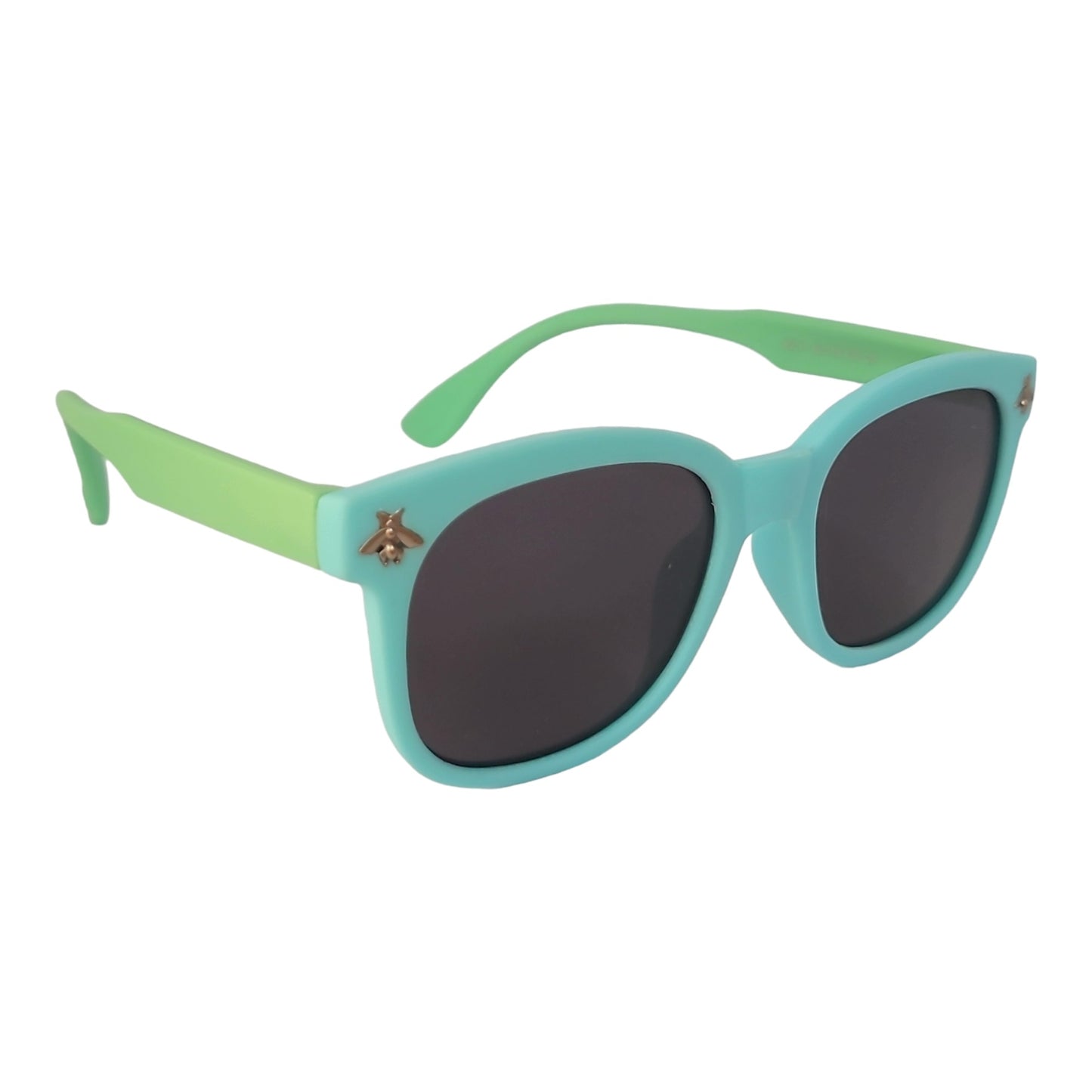 Stylish Kids Polarized Sunglasses for Shades Age 4-9 Years Old, Girl or Boy | affaires-9011 - Sky Blue - Green