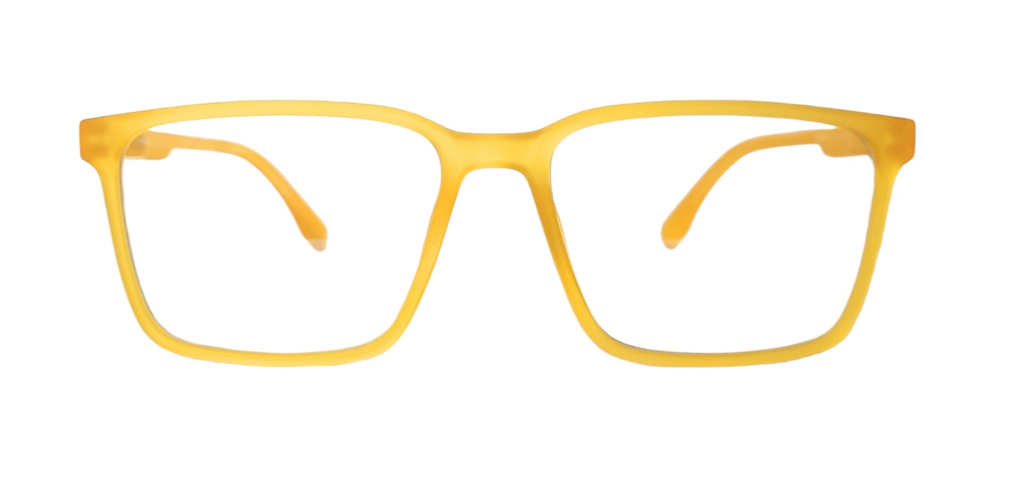 Affaires BLU Zero Power Blue Cut Computer Glasses - Anti Glare, Lightweight, UV Protection, Large Yellow