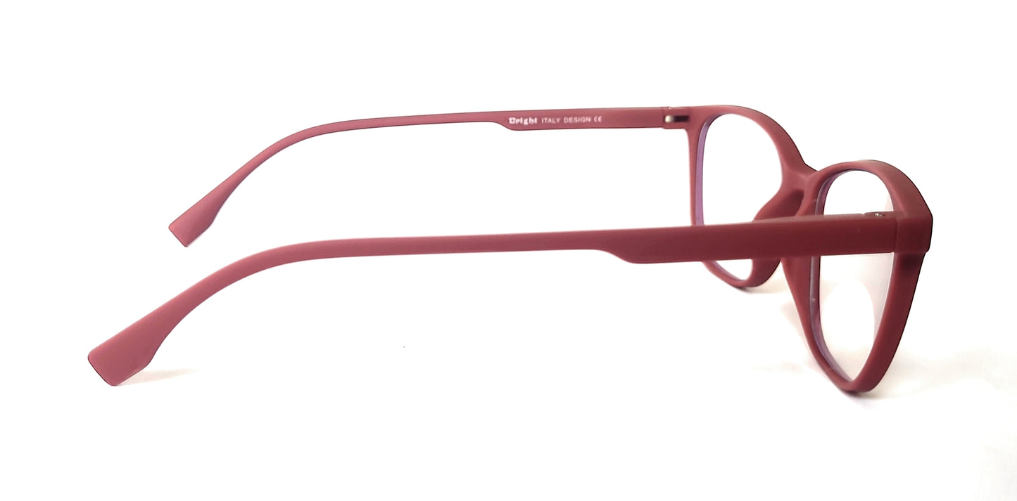 Affaires BLU Trendy Zero Power Blue Cut Computer Glasses - Anti Glare, Lightweight, UV Protection, Red