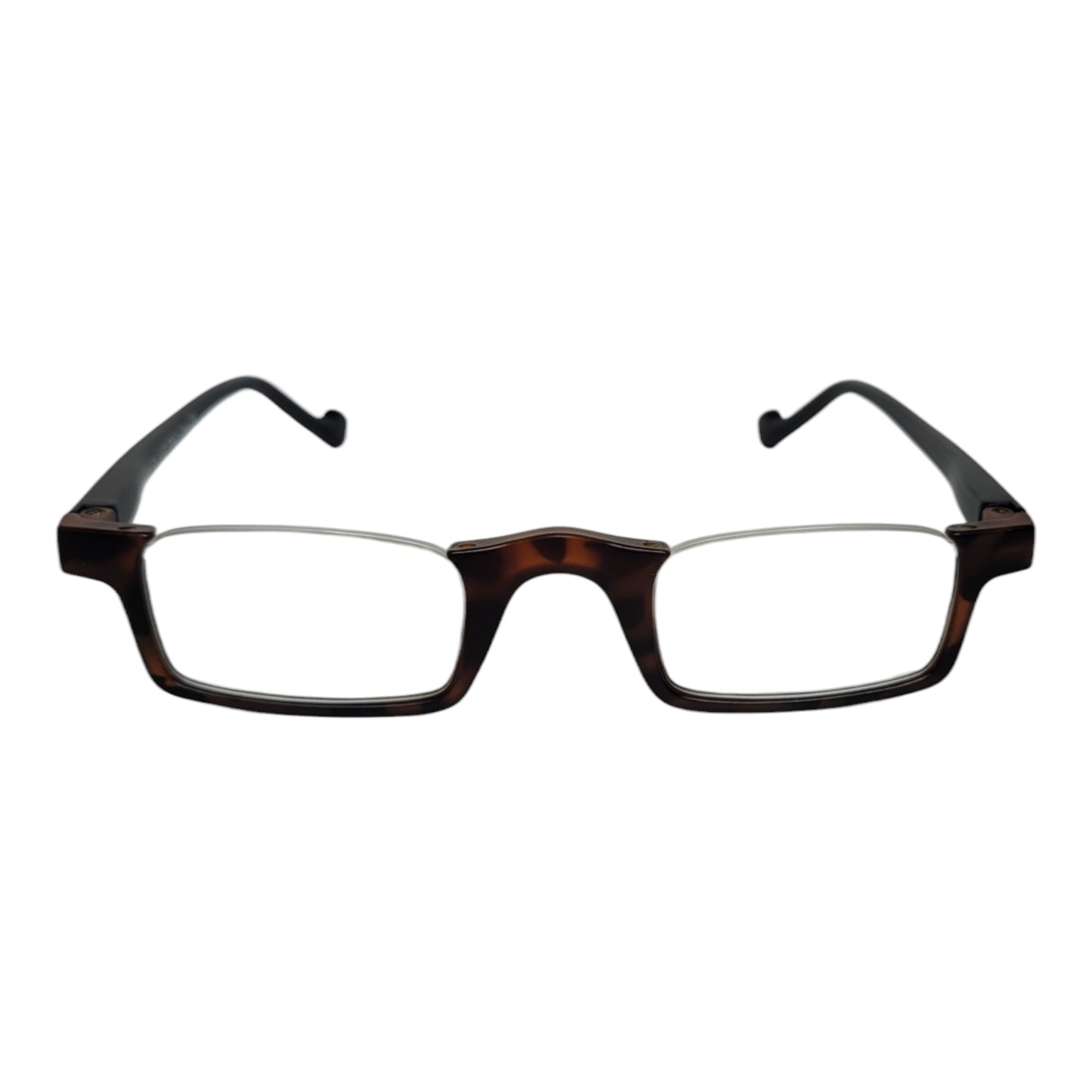 Designer Half Rimless from TOP Frames | affaires Plastic Reading Glasses |  Clear Near Vision for Reading | Stylish Design | DA Brown