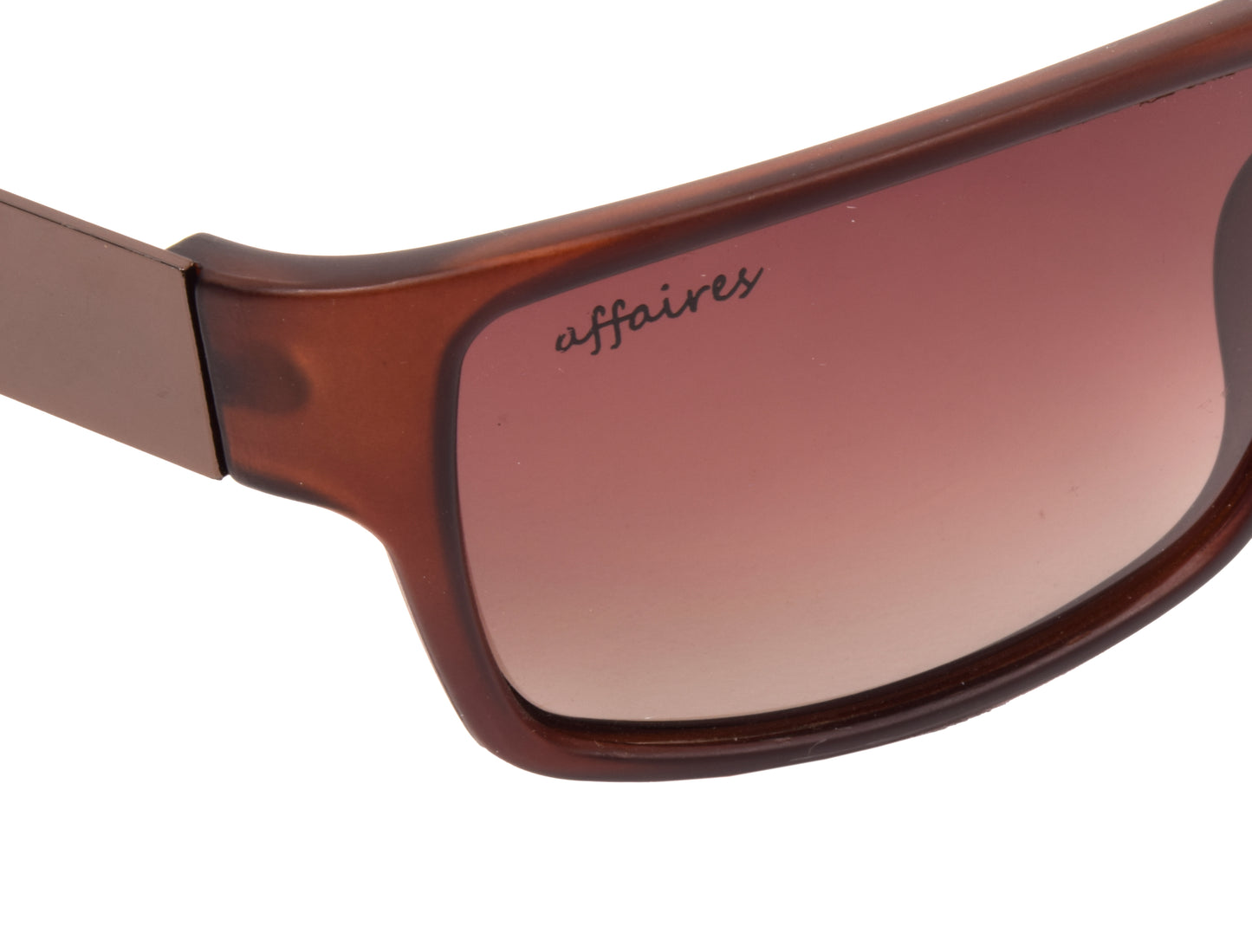 Affaires  Polarized Sunglasses Brown Rectangle Full Rim A-399