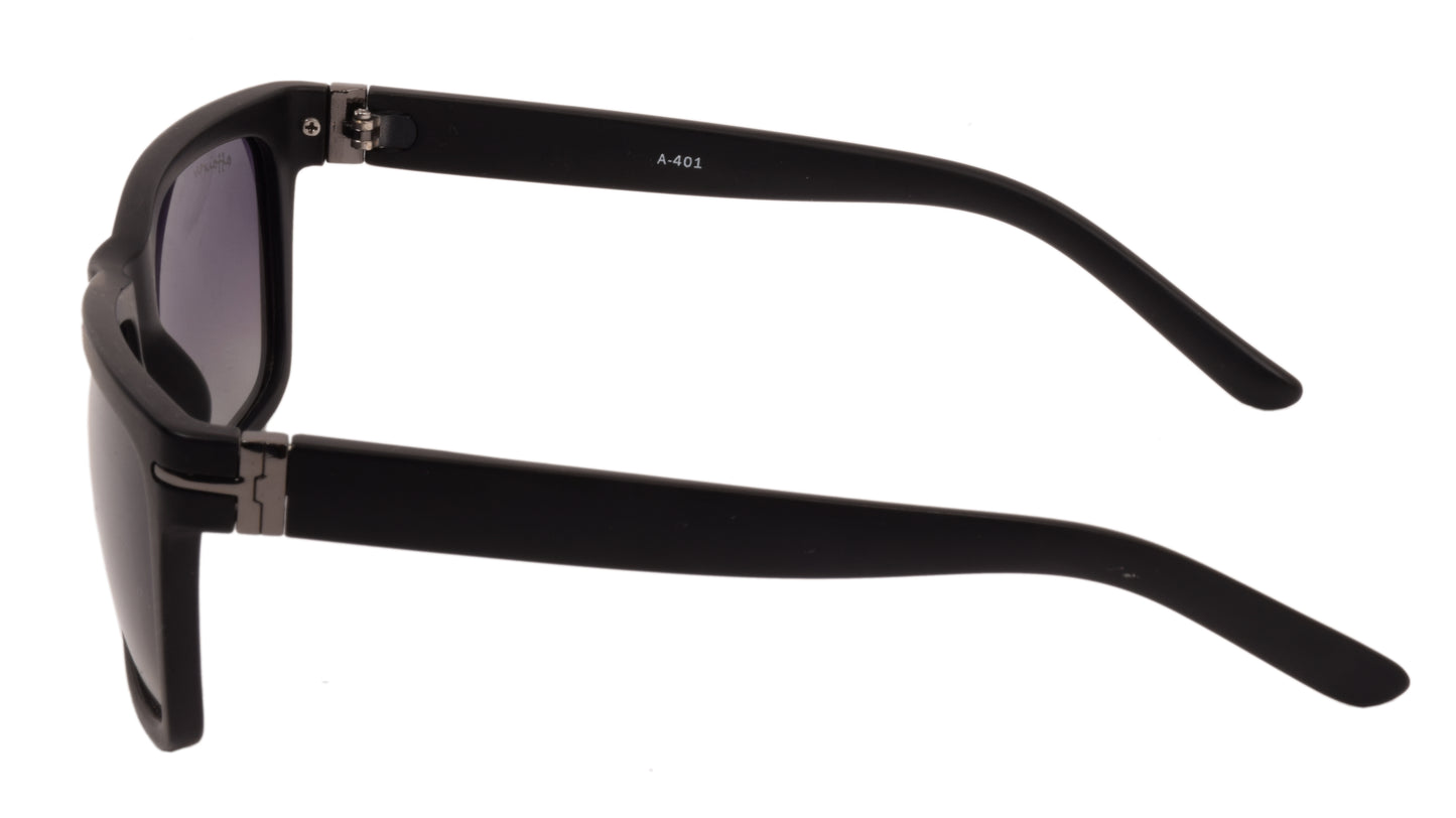 Affaires  Polarized Sunglasses Black Rectangle Full Rim A-401