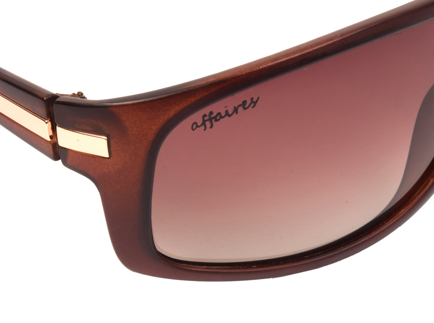 Affaires Sunglasses Brown Wrap Full Rim A-404
