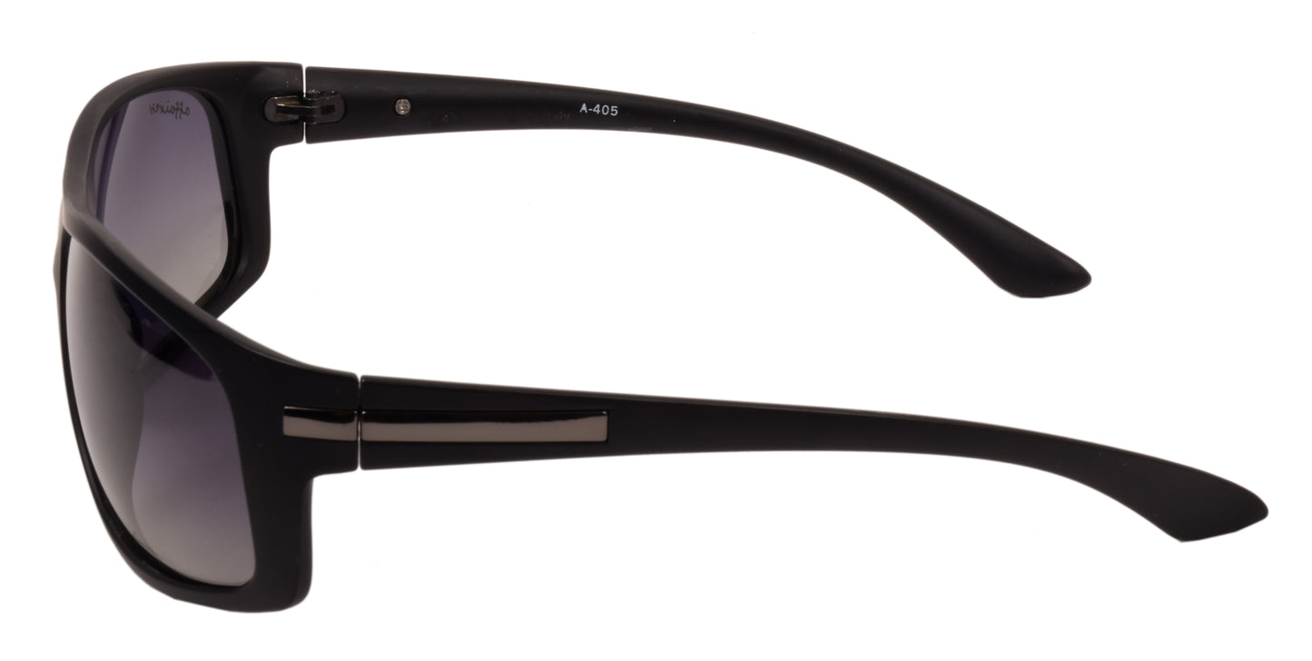 Affaires Sunglasses Black Wrap Full Rim A-405