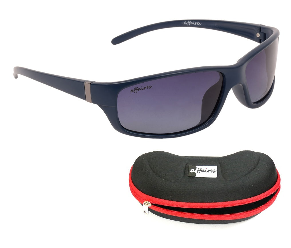 Affaires Polarized Sunglasses Blue Full Rim A-407