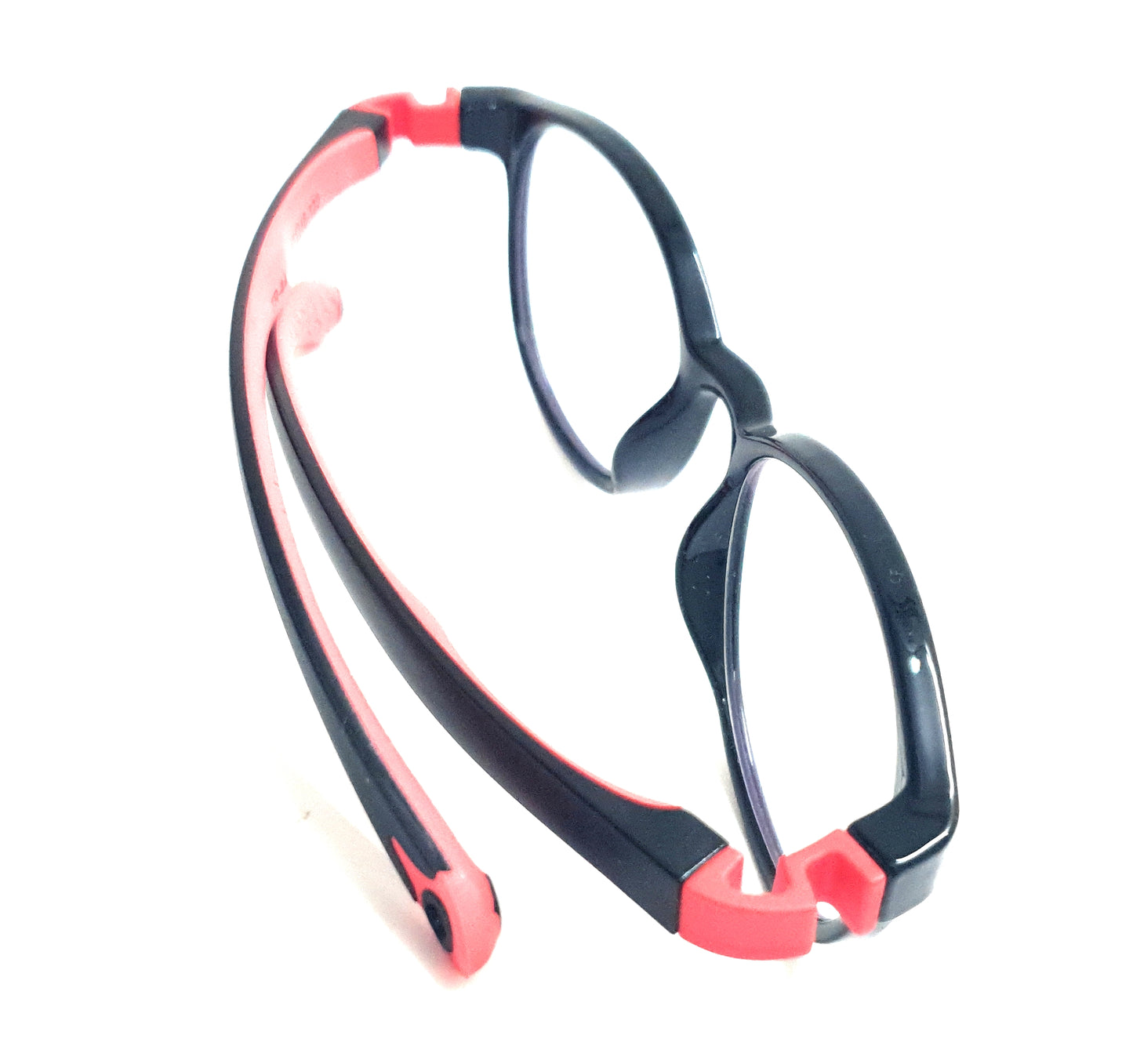 Affaires Kids Blue Light Filter Computer Glasses Flexible Spectacles with anti-reflection for Eye Protection | Zero Power (TR-44) (BC-269) Black-Red