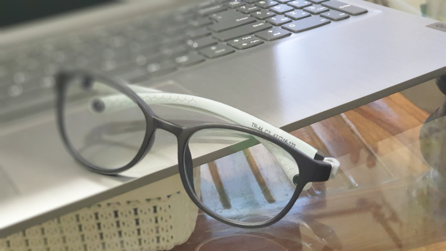 Affaires Kids Black and Grey Blue Light Filter Computer Glasses with flexible frames and anti-reflection transparent lenses for eye protection