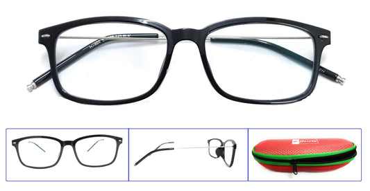 Affaires Ultra lightweight Blue Ray glasses Spectacles with anti-reflection for Eye Protection | Zero Power BC-125 (Black-Shinning)