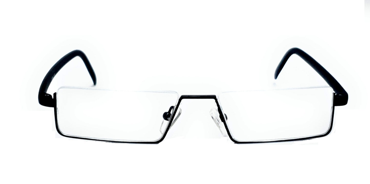 Designer Half Rimless from TOP Lightweight Reading Glasses Readers (Near Vision) for Men and Women by Affaires ( Black )
