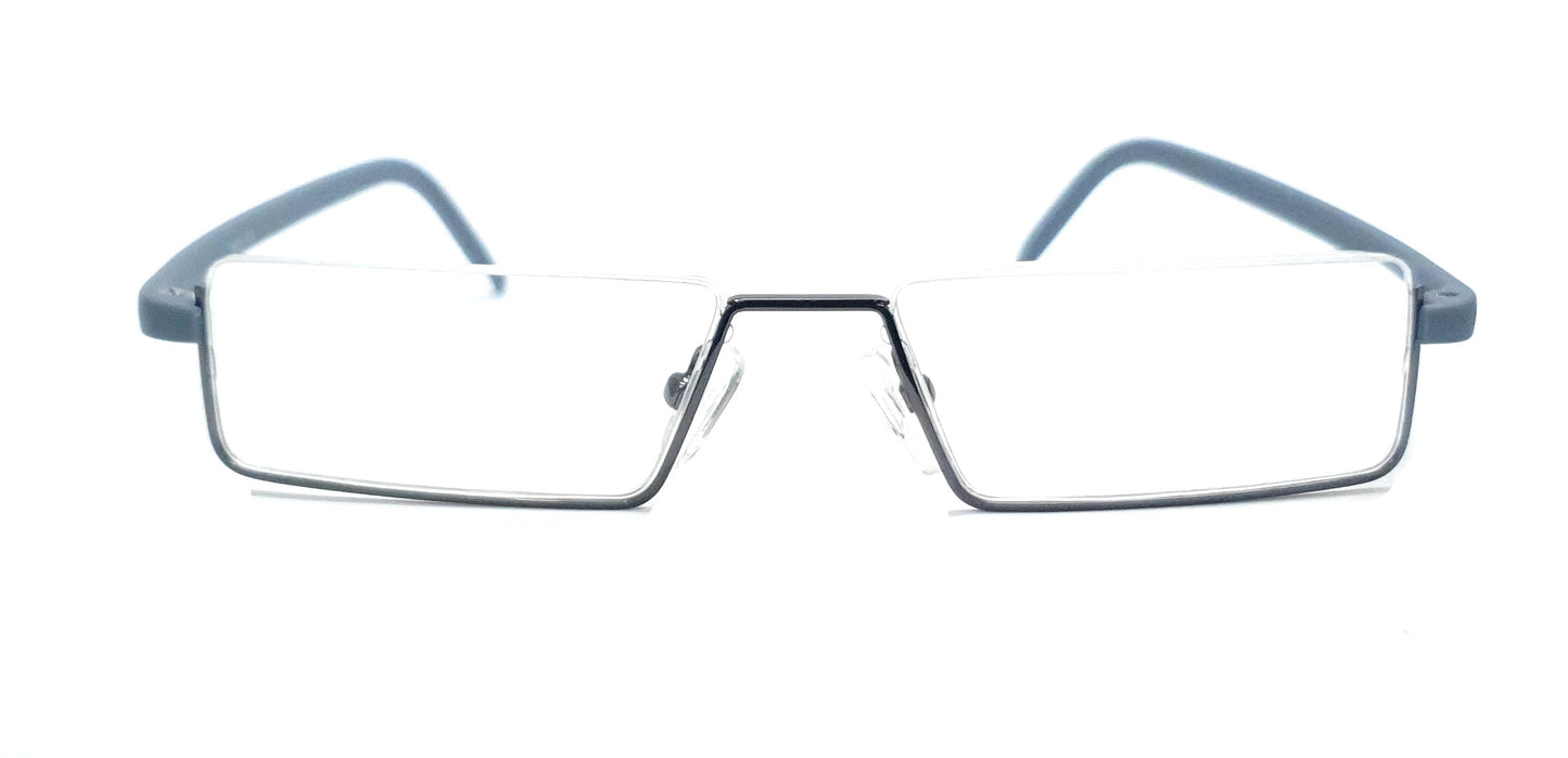 Designer Half Rimless from TOP Lightweight Reading Glasses Readers (Near Vision) for Men and Women by Affaires ( Grey )