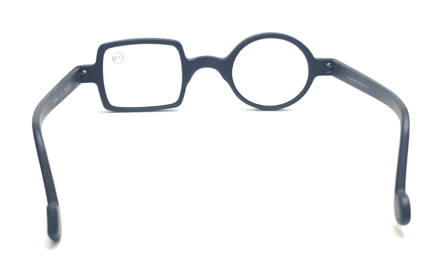 Affaires Trendy One Round One Square Reading Glasses Frame Unique Premium Eyewear – ANDY ( Matte Black )