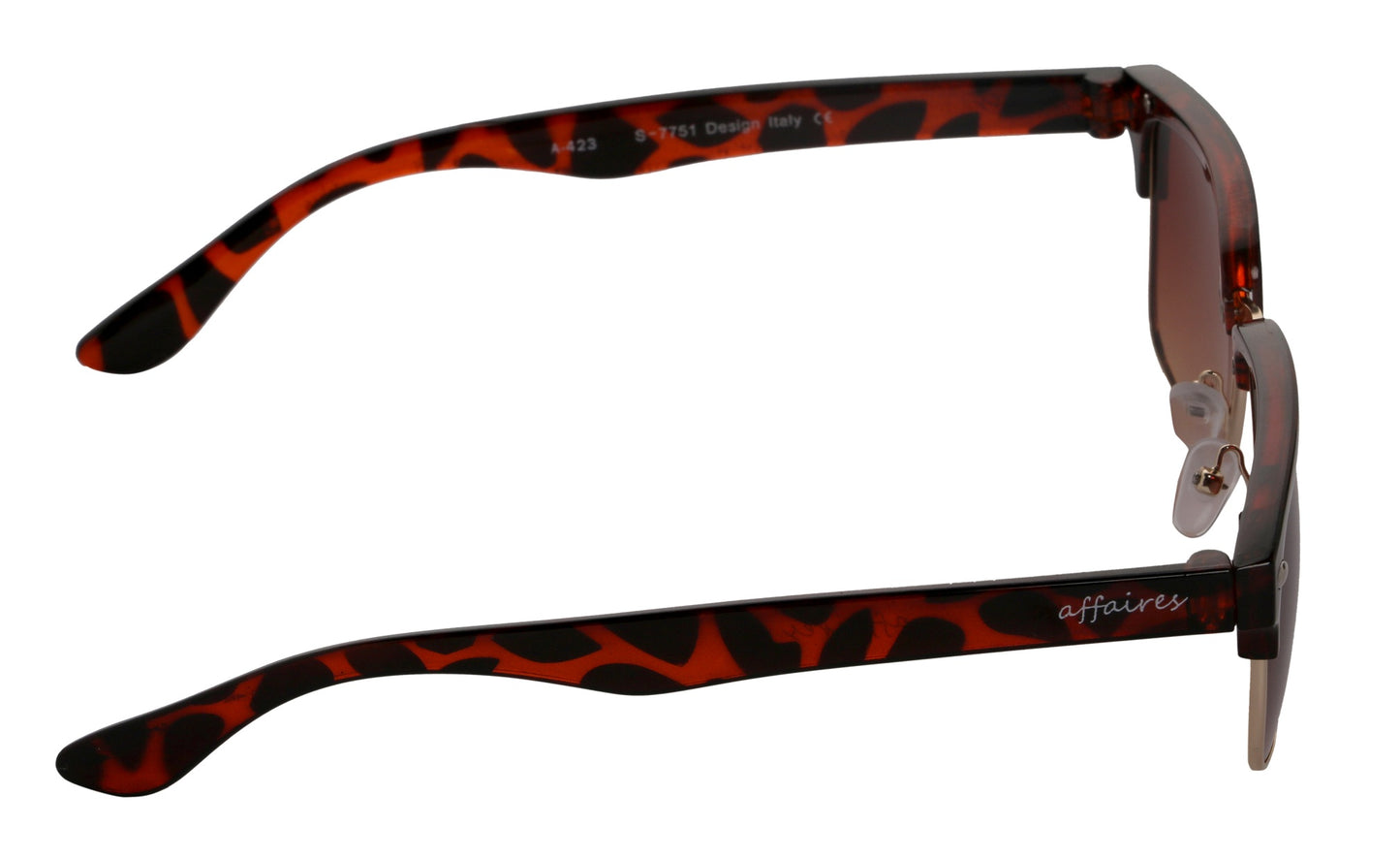 Affaires Sunglasses Fashionable Square Unisex A-423 (Brown)