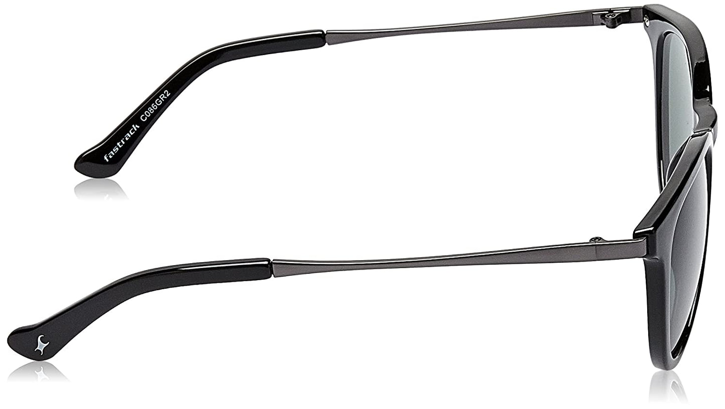 Fastrack Rounds Sunglasses Black Frame Green Lens C086GR2