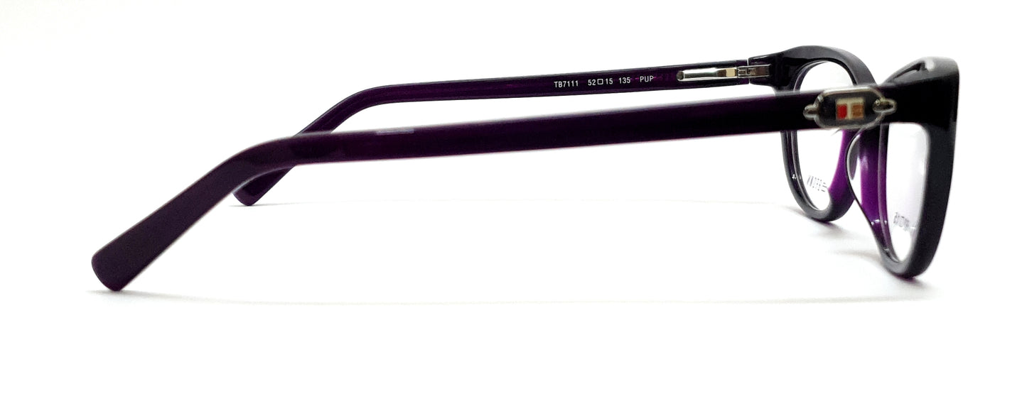 Tommy Brown Cateye Eyeglasses TB7111 Dark Purple