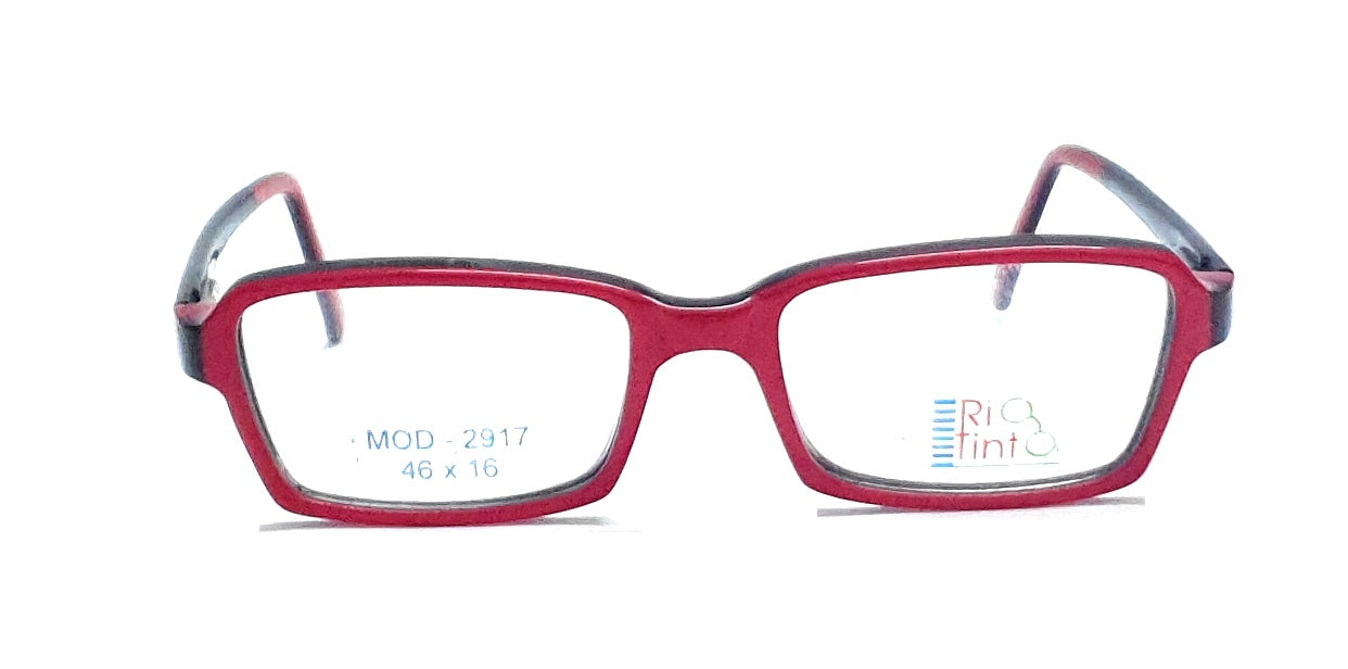 Rio Tinto KIDS Rectangle Eyeglasses Mod-2917 Red-Black Spectacle