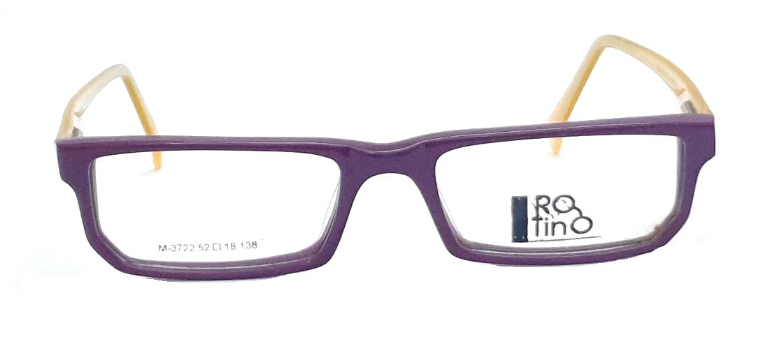 Rio Tinto KIDS Rectangle Eyeglasses M-3722 Purple-Yellow Spectacle