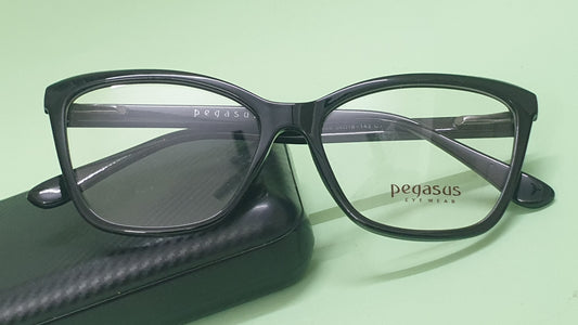 Pegasus Retro Eyeglasses Spectacle LH3009 with Power ANTI-GLARE-Reflective Glasses Black PE-037