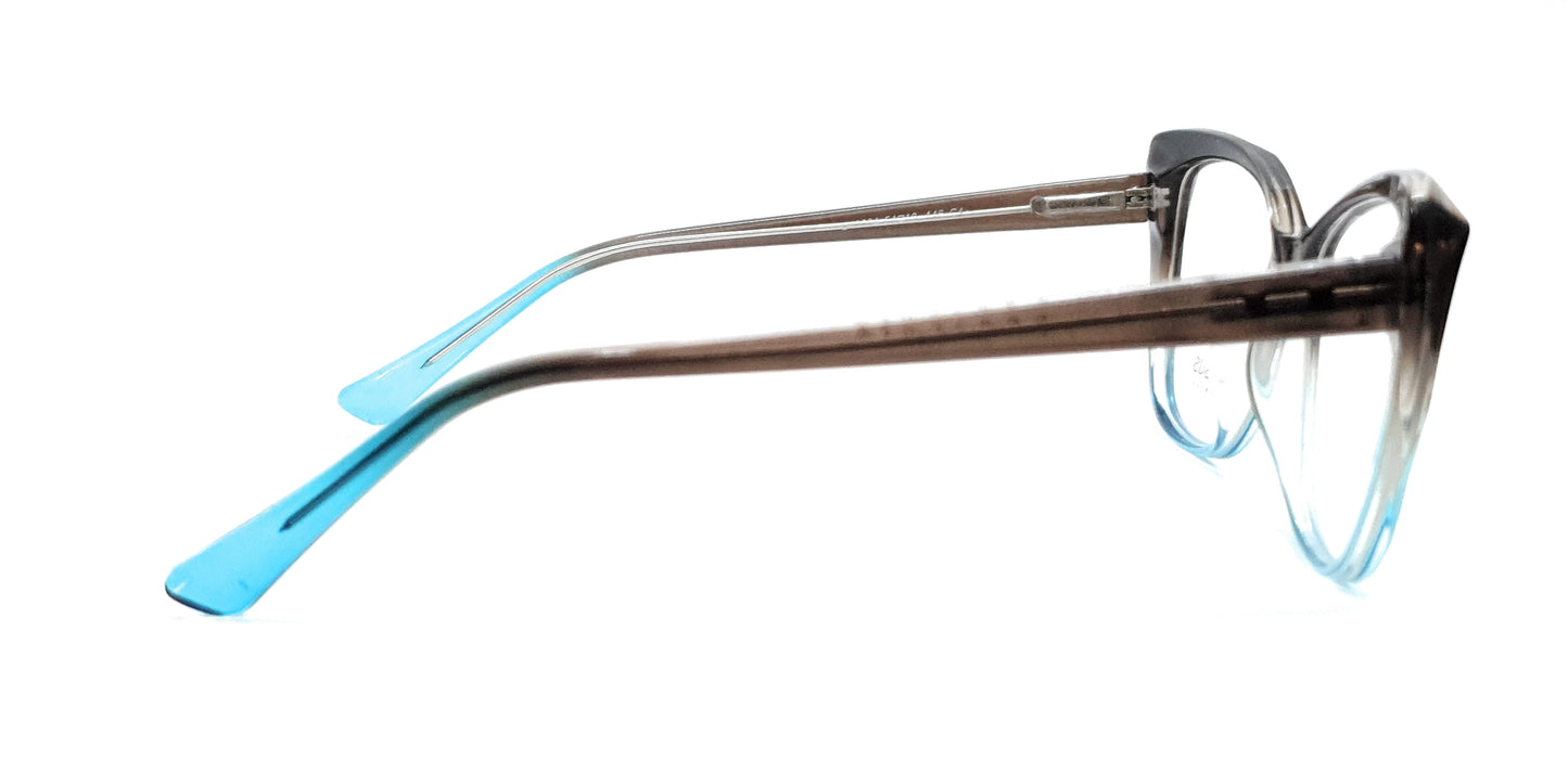 Pegasus Cateye Eyeglasses Spectacle LH3004 with Power ANTI-GLARE-Reflective Glasses Brown-blue PE-003