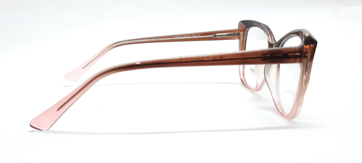 Pegasus Cateye Eyeglasses Spectacle LH3004 with Power ANTI-GLARE-Reflective Glasses Brown PE-005