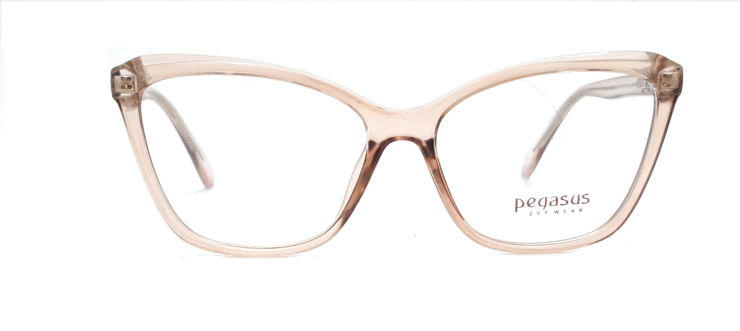 Pegasus Retro Eyeglasses Spectacle LH3009 with Power ANTI-GLARE-Reflective Glasses Brown Transparent PE-040
