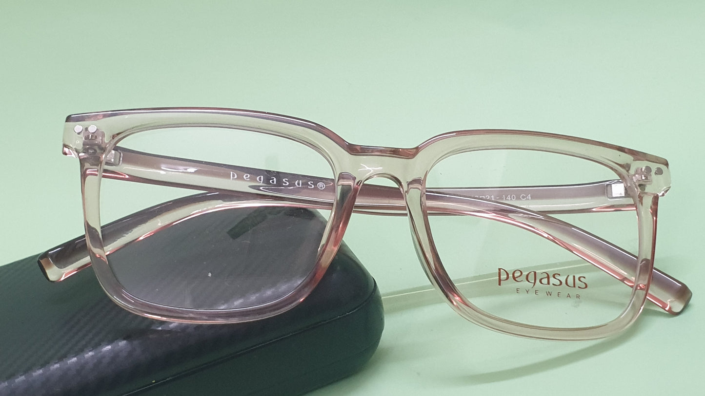 Pegasus Eyeglasses Spectacle 8261 with Power ANTI-GLARE-Reflective Glasses Brown Transparent PE-045