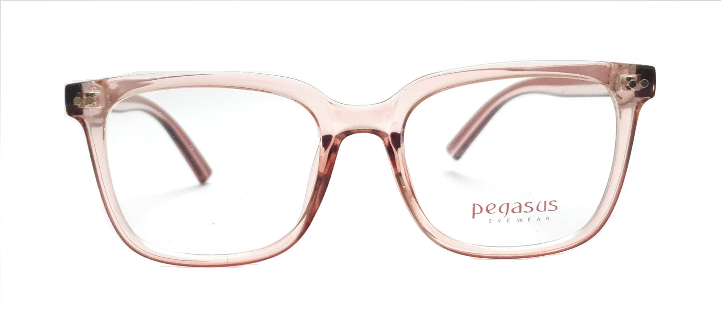 Pegasus Eyeglasses Spectacle 8261 with Power ANTI-GLARE-Reflective Glasses Brown Transparent PE-045