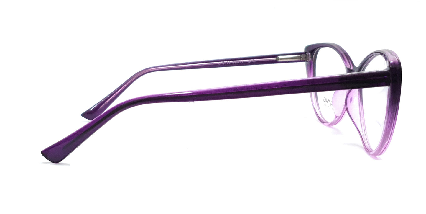 Pegasus CatEye Eyeglasses Spectacle LH2129 with Power ANTI-GLARE-Reflective Glasses Gradual Purple PE-013