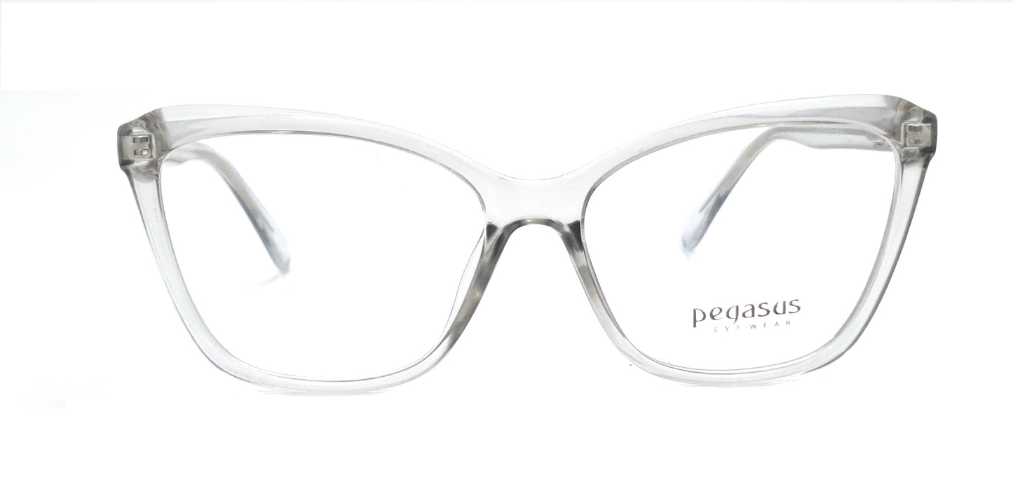Pegasus Retro Eyeglasses Spectacle LH3009 with Power ANTI-GLARE-Reflective Glasses Grey Transparent PE-041