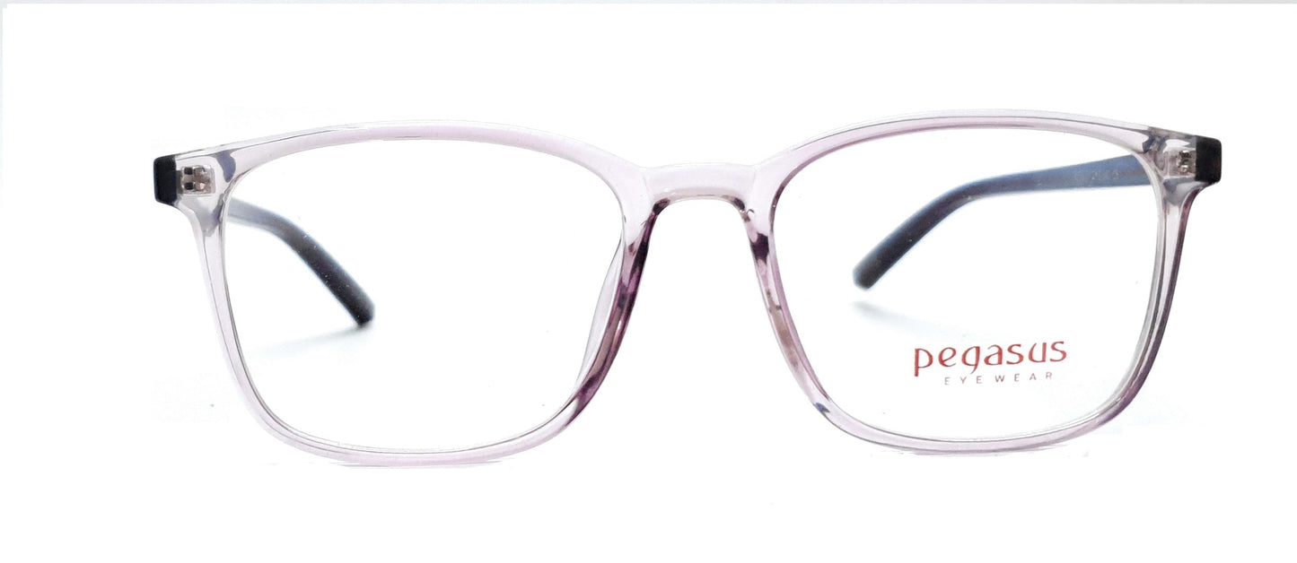 Pegasus Trendy Eyeglasses Spectacle 8256 with Power ANTI-GLARE-Reflective Glasses Light Pink Transparent PE-032