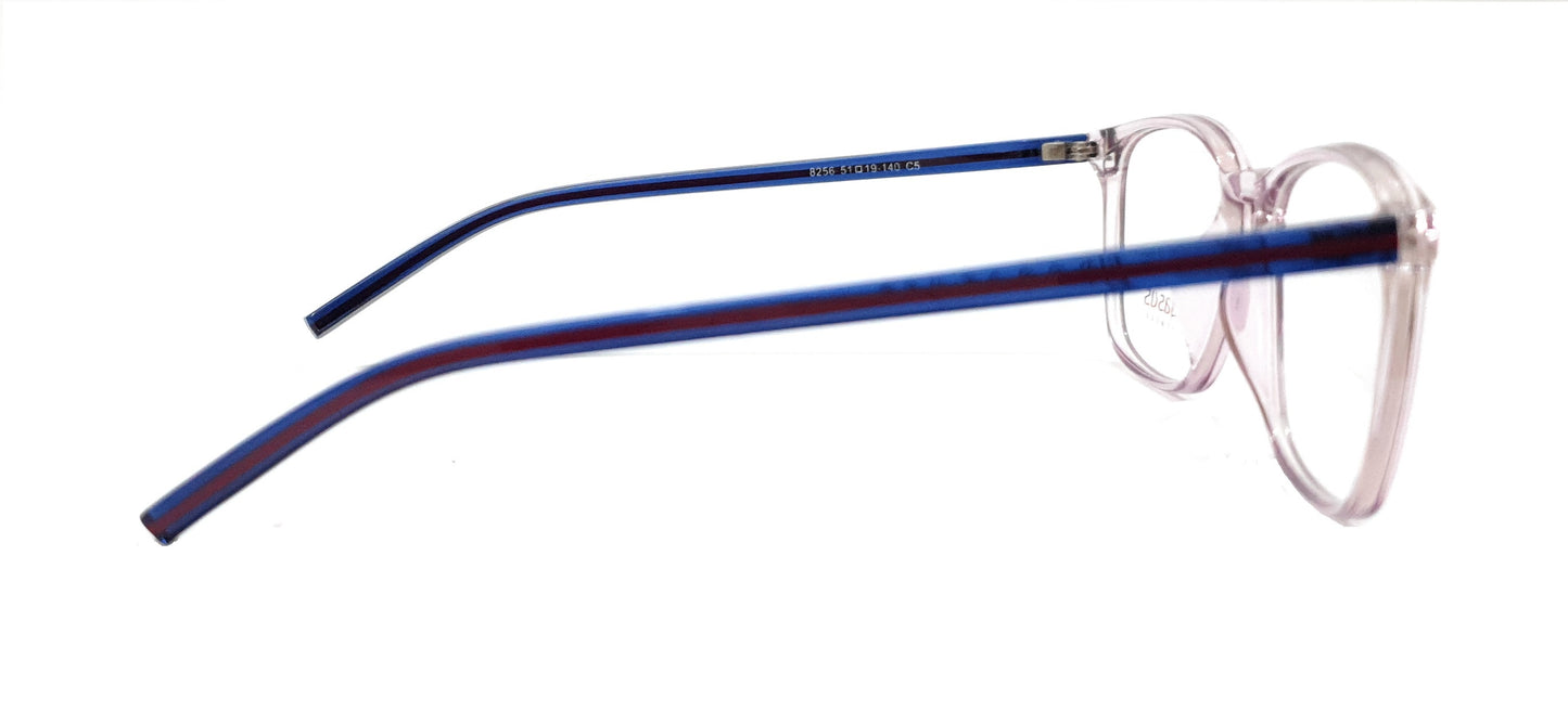 Pegasus Trendy Eyeglasses Spectacle 8256 with Power ANTI-GLARE-Reflective Glasses Light Pink Transparent PE-032