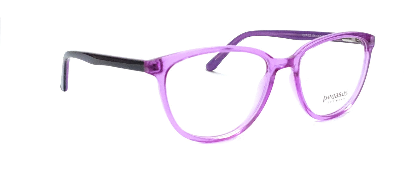 Pegasus Fashionable Eyeglasses Spectacle 1007 with Power ANTI-GLARE-Reflective Glasses Purple PE-055