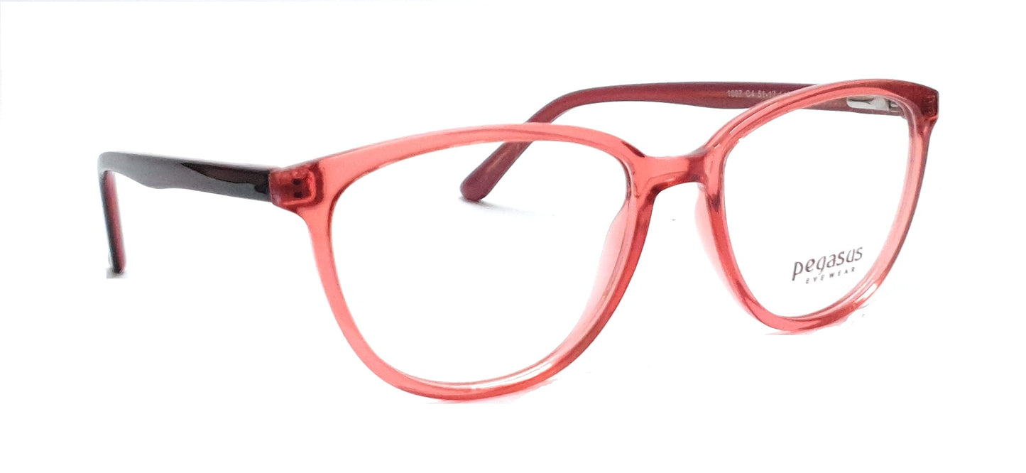 Pegasus Fashionable Eyeglasses Spectacle 1007 with Power ANTI-GLARE-Reflective Glasses Red PE-054