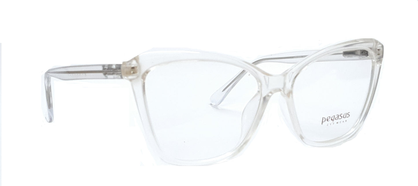Pegasus Retro Eyeglasses Spectacle LH3009 with Power ANTI-GLARE-Reflective Glasses White Transparent PE-039