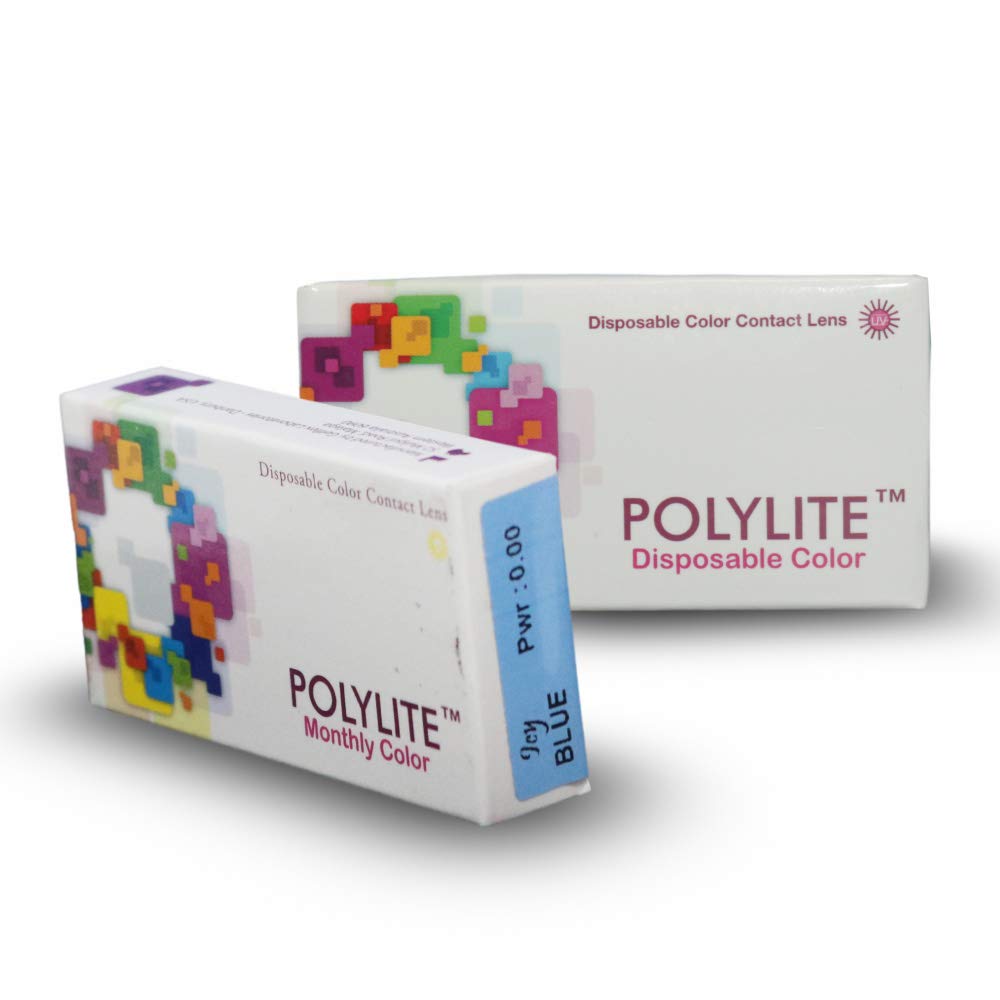 Polylite Monthly Color Disposable Contact Lenses Tricky Turquoise ( 2pcs in Pack )