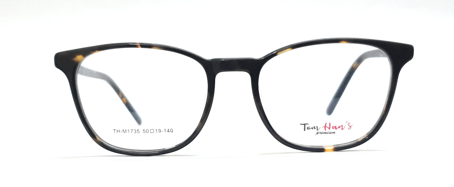Square Eyeglasses Spectacle TH-M1735 with Power ANTI-GLARE-Reflective Glasses DA Brown VS-015