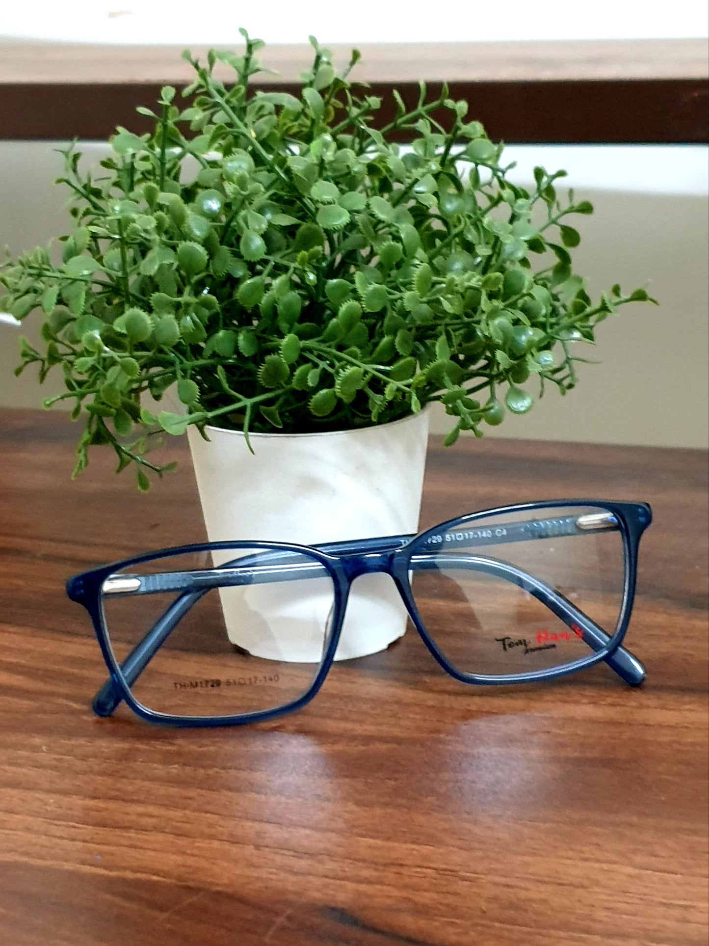 Rectangle Eyeglasses Spectacle TH-M1729 with Power ANTI-GLARE-Reflective Glasses Blue VS-016