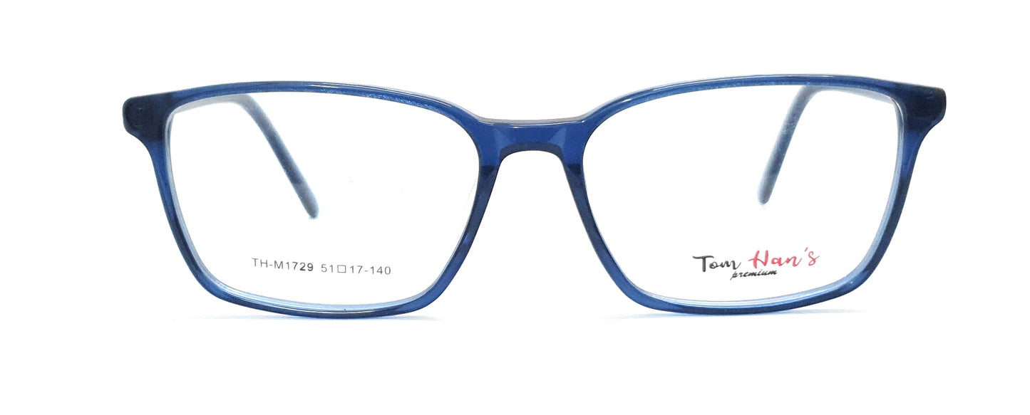 Rectangle Eyeglasses Spectacle TH-M1729 with Power ANTI-GLARE-Reflective Glasses Blue VS-016