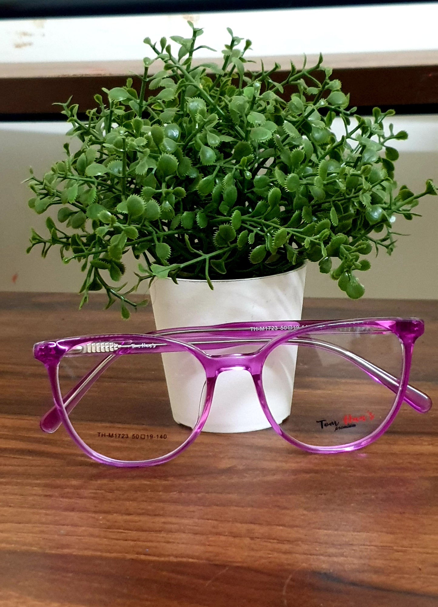 Round Eyeglasses Spectacle TH-M1723 with Power ANTI-GLARE-Reflective Glasses Purple VS-013