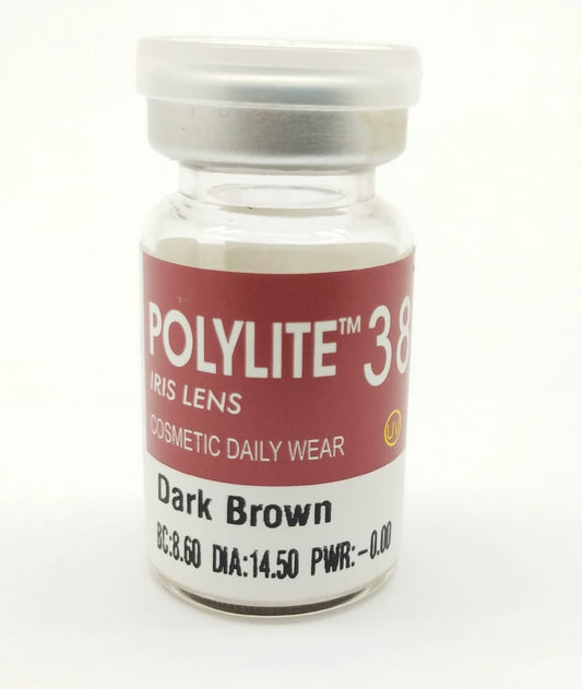 Prosthetic Contact lenses Dark Brown Polylite 38