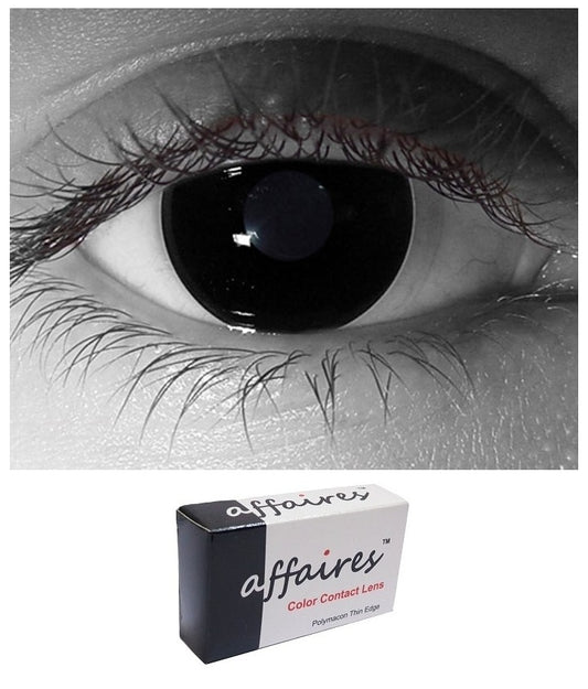Affaires Black Out Crazy color contact lenses Yearly Disposable ( 2pcs Lens Pack )