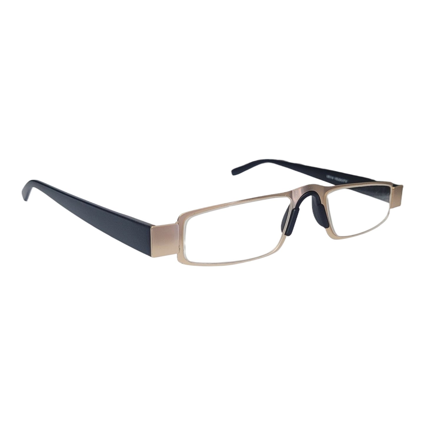 Golden Flat Slim Fix Nose Pad Unisex Rectangle Full Rim Power Reading Glasses For Men & Women | Near reading glasses - SoftTouchLenses