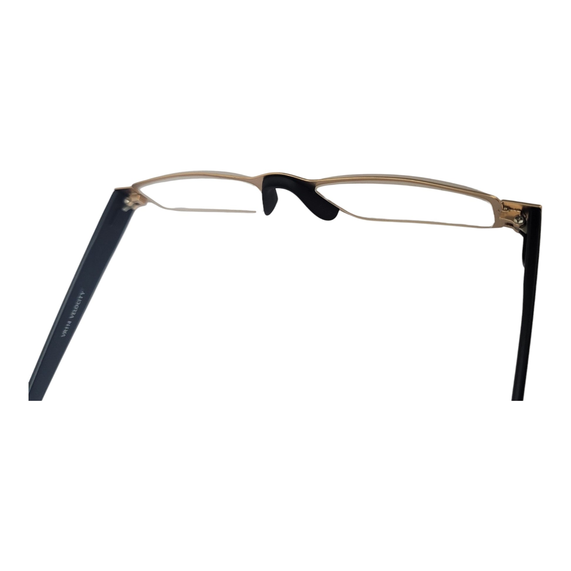 Golden Flat Slim Fix Nose Pad Unisex Rectangle Full Rim Power Reading Glasses For Men & Women | Near reading glasses - SoftTouchLenses