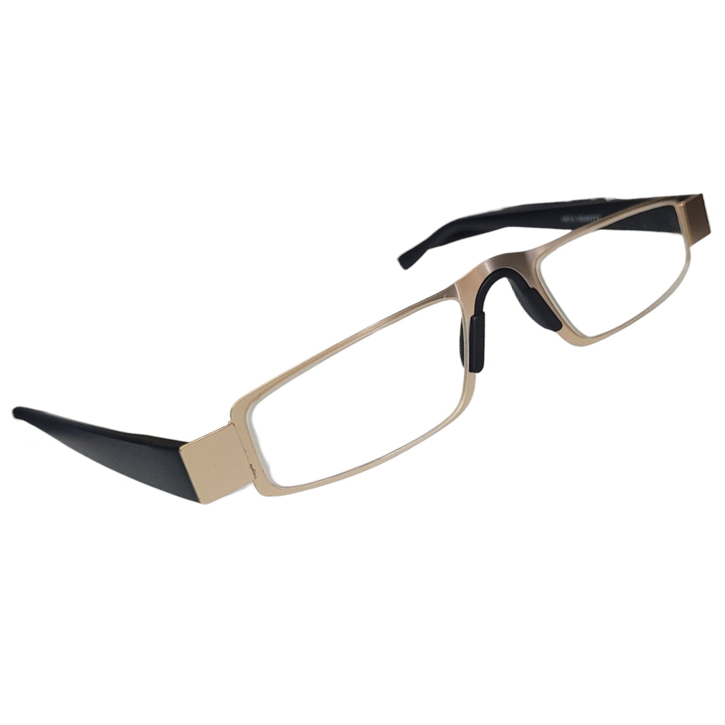 Golden Flat Slim Fix Nose Pad Unisex Rectangle Full Rim Power Reading Glasses For Men & Women | Near reading glasses - SoftTouchLenses