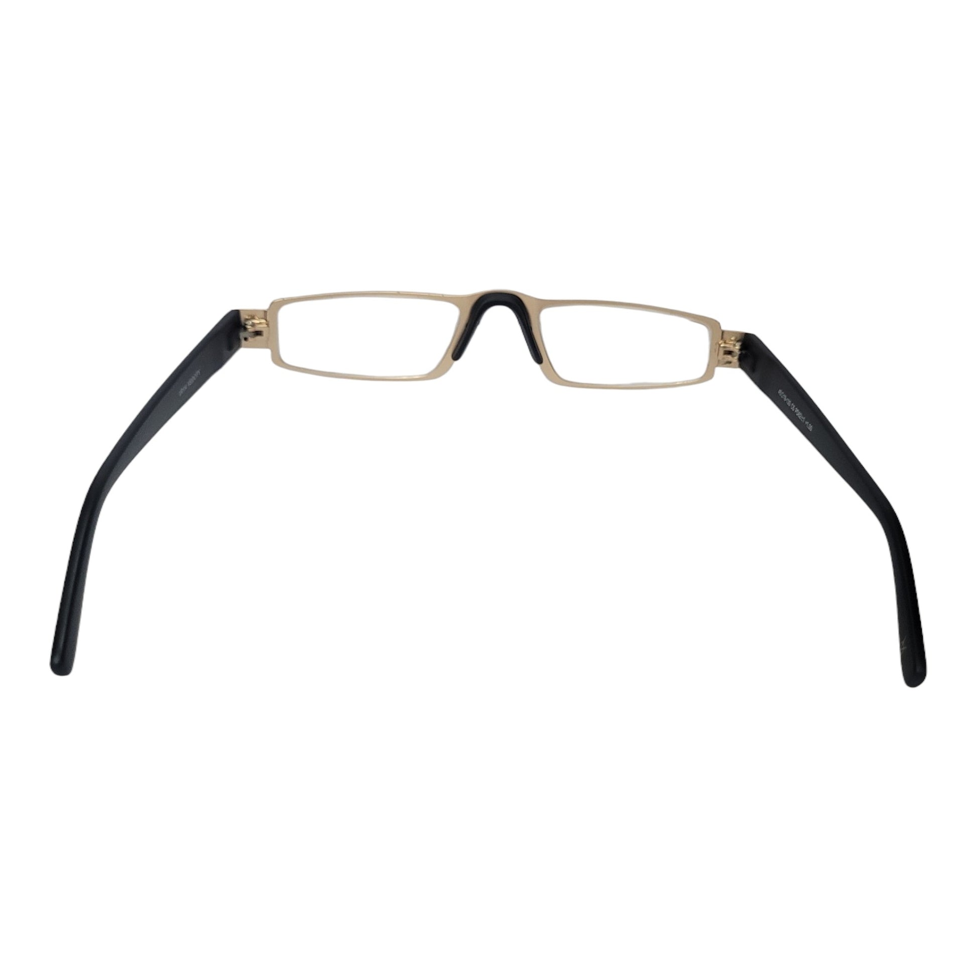 Golden Flat Slim Fix Nose Pad Unisex Rectangle Full Rim Power Reading Glasses For Men & Women | Near reading glasses - SoftTouchLenses