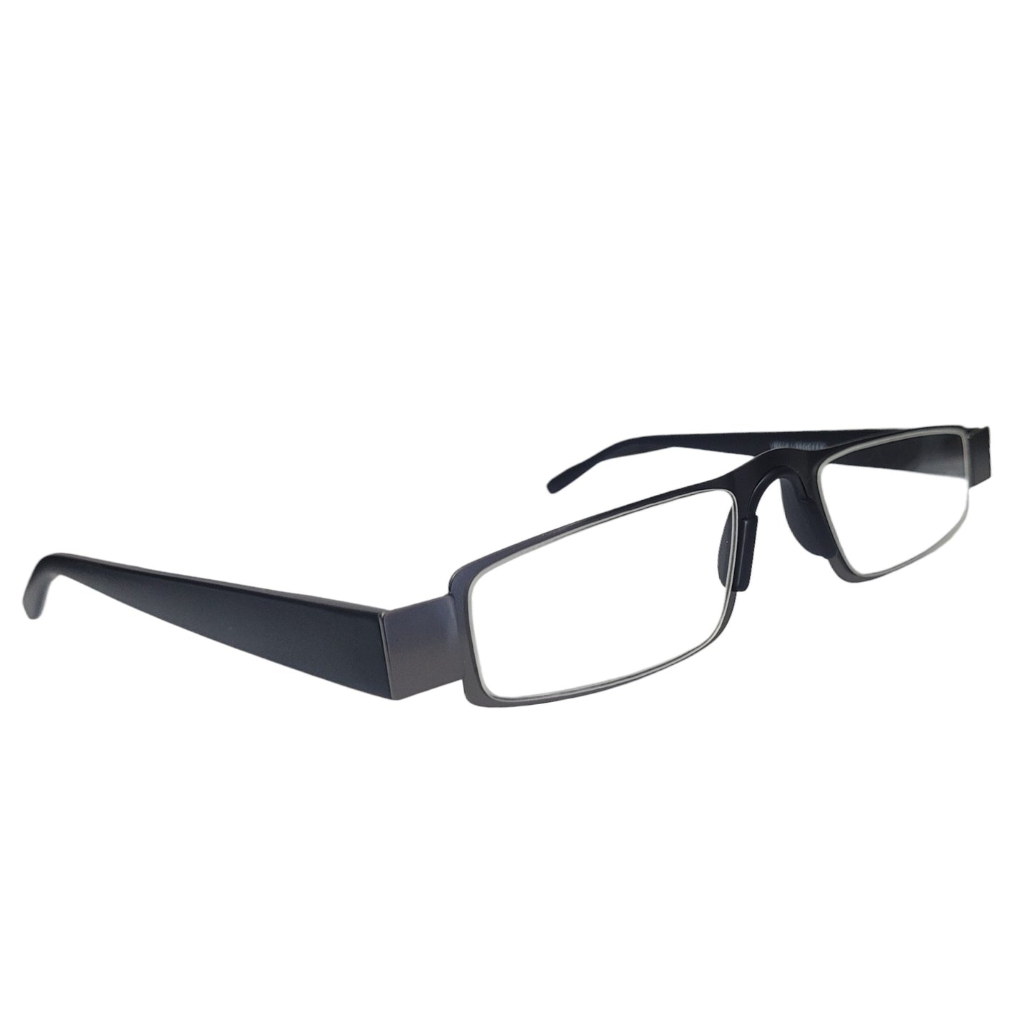 Grey Flat Slim Fix Nose Pad Unisex Rectangle Full Rim Power Reading Glasses For Men & Women | Near reading glasses - Affaires