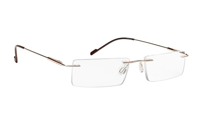 Affaires Golden Color Rimless with spring Reading Glasses Readers (Near Vision) for Men and Women