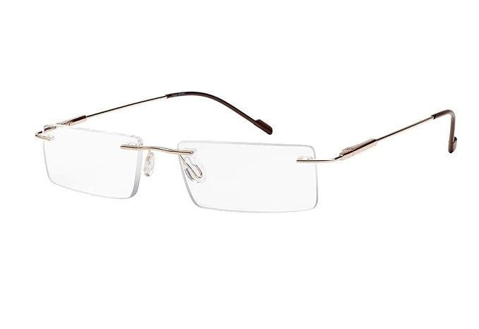 Affaires Golden Color Rimless with spring Reading Glasses Readers (Near Vision) for Men and Women