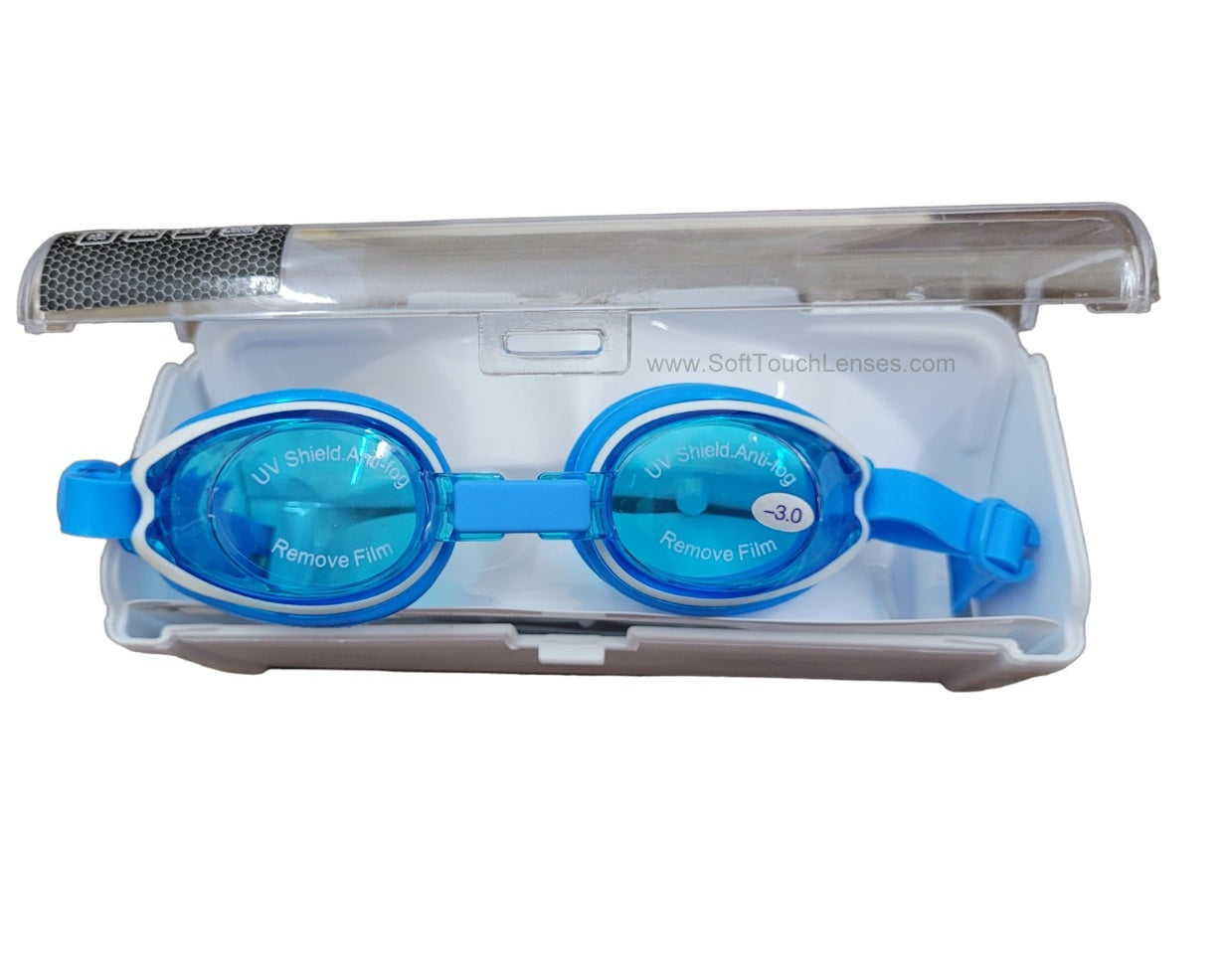 Kids Power Swimming Goggles Rx Prescription Optical Corrective Lenses with UV Protection, Anti-Fog ( 3yr to 8yr )